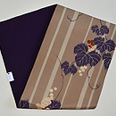 縦縞に葡萄の柄名古屋帯 帯裏