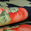 黒地柿の図染め名古屋帯 質感・風合