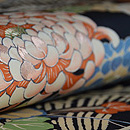 黒地菊染め名古屋帯 質感・風合