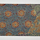 更紗切り継文様染名古屋帯 前中心