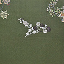 春秋の花に和楽器刺繍開き名古屋帯 前中心