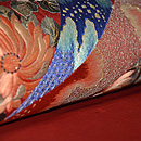 短冊に乱菊名古屋帯 質感・風合