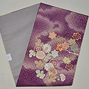 雲文ぼかしに菊紅葉開き名古屋帯 帯裏