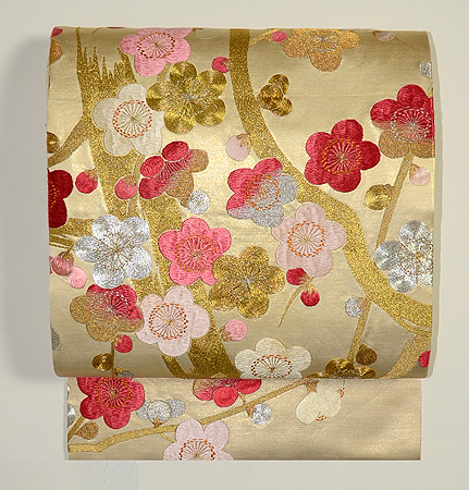 金駒梅刺繍袋帯 - アンティーク着物の灯屋2