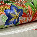 虫籠と秋草の刺繍袋帯 　質感・風合