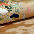 流水に秋草文様袋帯 質感・風合