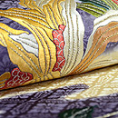 万年青(オモト)の刺繍名古屋帯 質感・風合