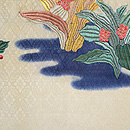 万年青(オモト)の刺繍名古屋帯 前中心