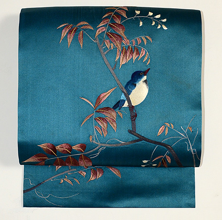青い鳥の図名古屋帯 - アンティーク着物の灯屋2