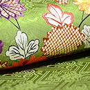 立涌に束ね菊文名古屋帯 　質感・風合