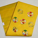 黄色地花丸紋名古屋帯 帯裏