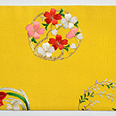 黄色地花丸紋名古屋帯 前中心