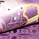 扇面に宝尽くしの名古屋帯 質感・風合