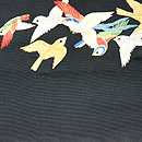 群れ鳥の綴れ袋帯 　前中心