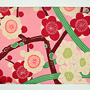 梅枝と水仙の図染め名古屋帯 　前中心