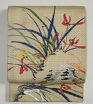 「蘭香錦」丸帯　龍村平蔵製