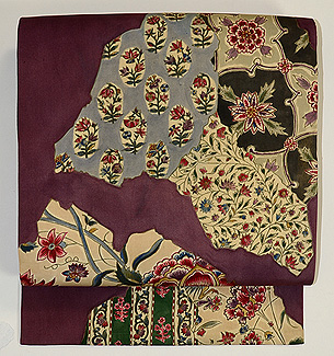 手描き更紗の名古屋帯