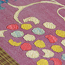 葡萄のスザニと鳶八丈名古屋帯　質感・風合