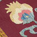 ザクロのスザニと黄八丈名古屋帯　質感・風合