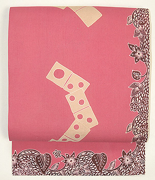 サイコロ柄更紗帯