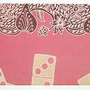 サイコロ柄更紗帯　前中心