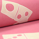 サイコロ柄更紗帯　質感・風合