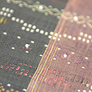 インドネシア蝶々模様紋織名古屋帯　質感・風合