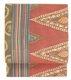 三角モチーフのインド更紗名古屋帯