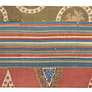 三角モチーフのインド更紗名古屋帯　前中心