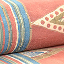 三角モチーフのインド更紗名古屋帯　質感・風合