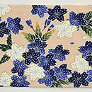 浦野範雄作 経節紬桜の図名古屋帯 前中心