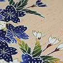 浦野範雄作 経節紬桜の図名古屋帯 質感・風合