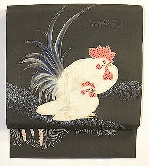 にわとりの図名古屋帯