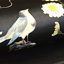 春の草花と鳥の図刺繍帯　質感・風合
