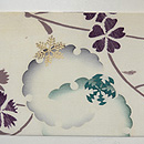 方喰に雪輪うさぎ刺繍帯　前中心