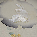 方喰に雪輪うさぎ刺繍帯　質感・風合