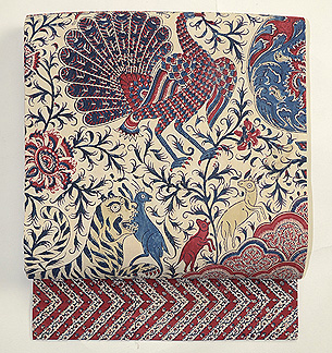 鳥獣文様インド更紗名古屋帯