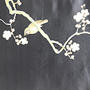 梅枝に小鳥刺繍帯　前中心