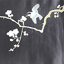 梅枝に鶯刺繍帯 前中心
