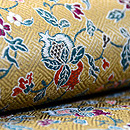 花唐草文様錦綸子名古屋帯　質感・風合