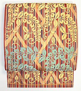 川島織物製 桧垣に藤文様袋帯