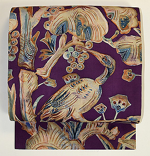 極楽鳥の染め名古屋帯