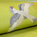 麦畑を舞う小鳥の図名古屋帯　質感・風合