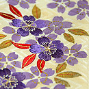 桜と枝垂れ藤刺繍絞り名古屋帯　質感・風合