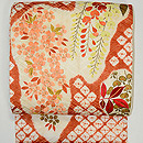 桜と枝垂れ藤刺繍絞り名古屋帯　別柄