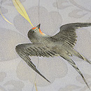 枝垂れ柳に燕の図名古屋帯　質感・風合