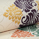 俵屋製　七宝に唐草菱名古屋帯　質感・風合