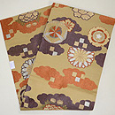 雲文に花丸模様丸帯 帯裏