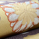 雲文に花丸模様丸帯 質感・風合