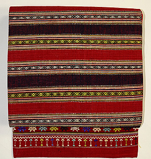 ラオス木綿横段浮織名古屋帯